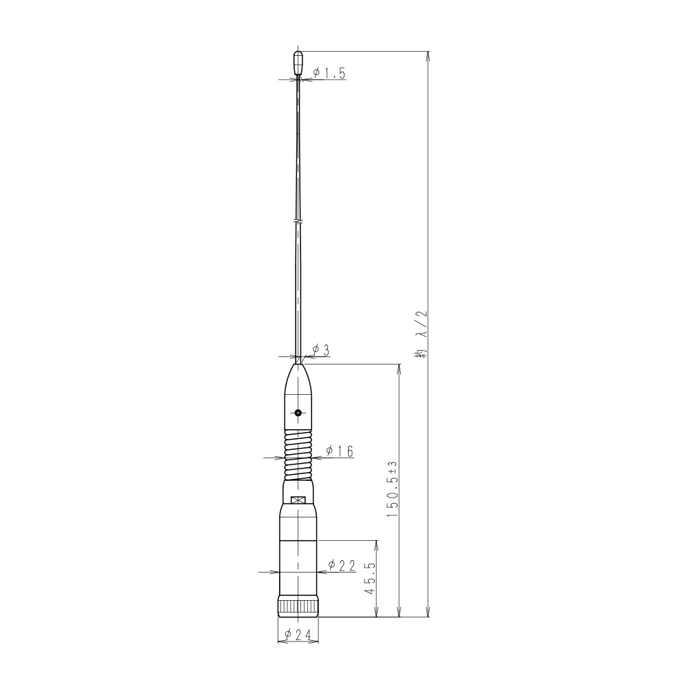 150MHz 1/2λエレメント(MP型）