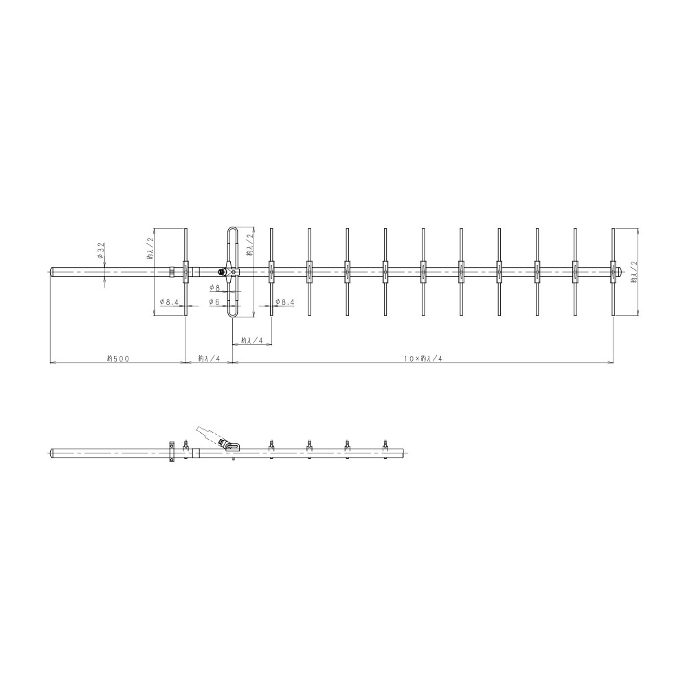 400MHz帯 12素子八木型アンテナ 12DV-450: 通信用機器(無線通信