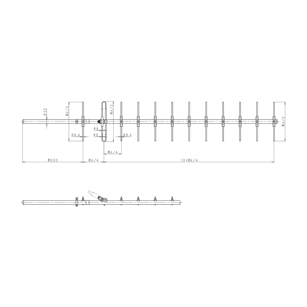 400MHz帯 12素子八木型アンテナ