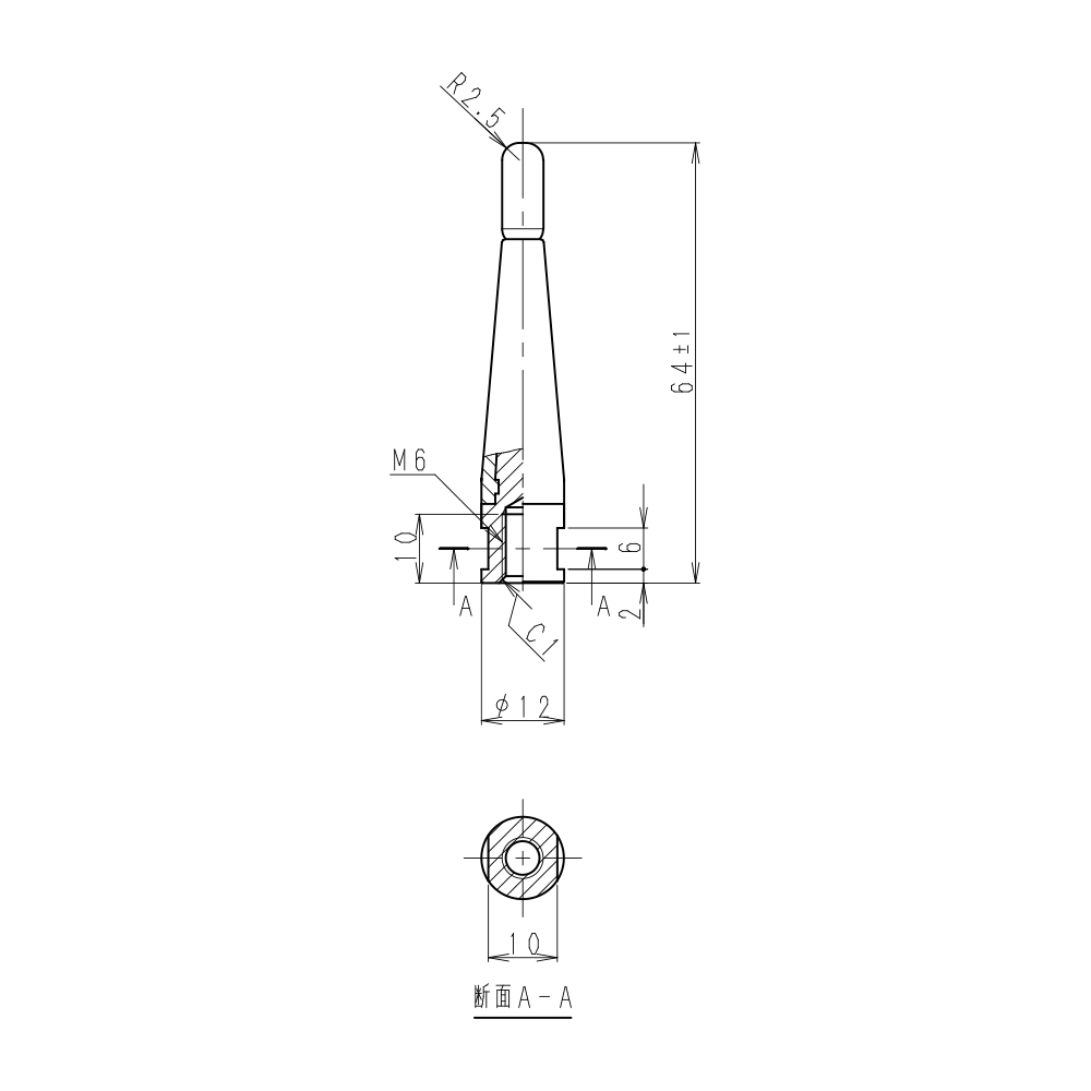 800/900MHｚ帯 1/4λホイップアンテナエレメント MCA-EL(64)-1: 通信用