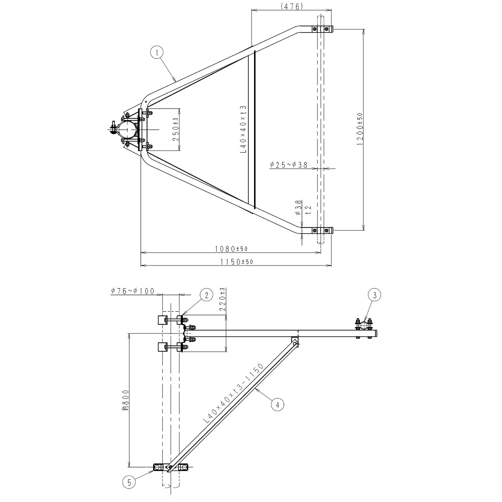 F型　アンテナ取付金具