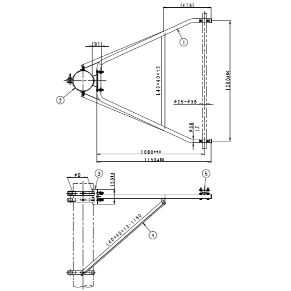 F型 アンテナ取付金具 F-1(丸)-K2A（ｾｯﾄ）: 通信用機器(無線通信