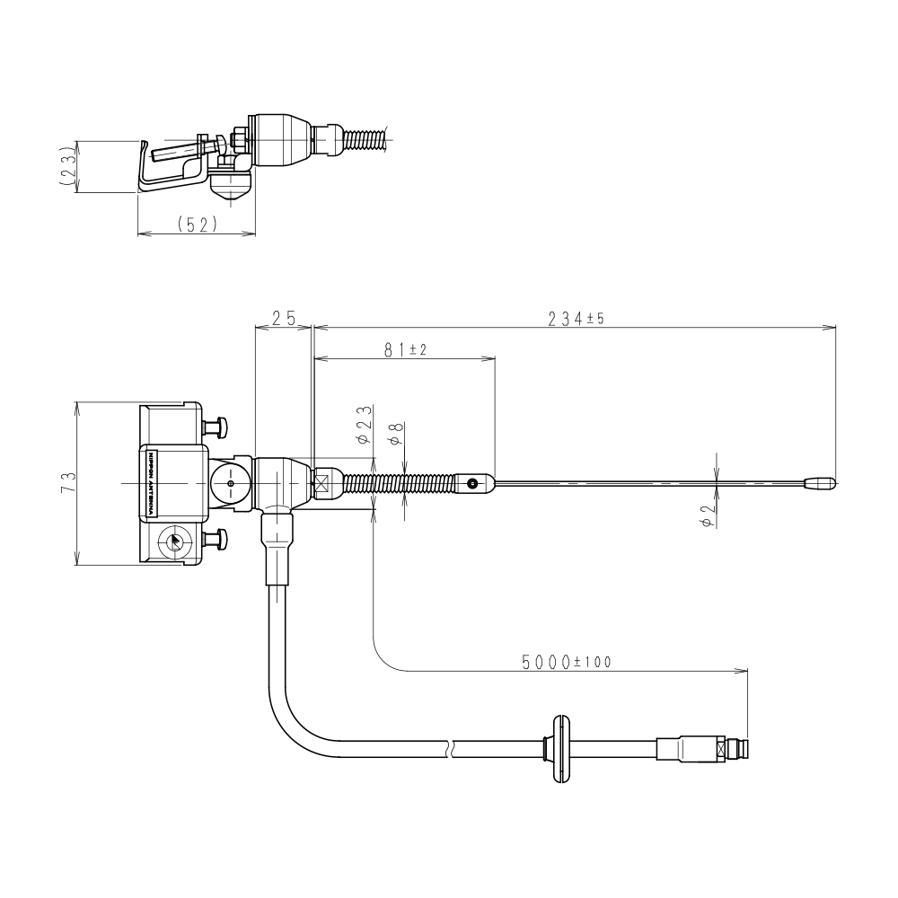 260MHz帯 車載ガータ用アンテナ(5D-2V)