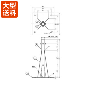 マストベース(400角 40A 0.7m ステンレス製)