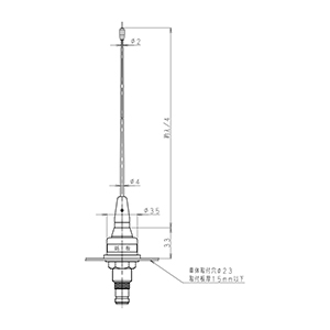 150MHz帯 ルーフトップ用ホイップ(穴アケ式)