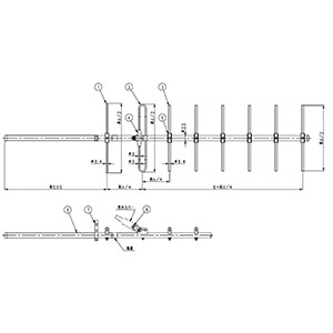 400MHz帯 8素子八木型アンテナ