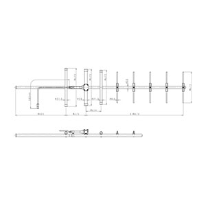 400MHz帯 防雪カバー付広帯域8素子八木型アンテナ