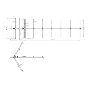 150MHz帯 スクリーン付8素子八木型アンテナ