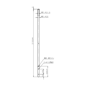 APポール用 ポールNo 1 35.0φ管(キャップ有）