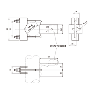 GPSNTPS用アンテナ取付金具