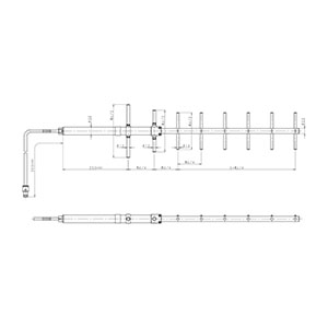 900MHｚ 広帯域8素子八木型アンテナ