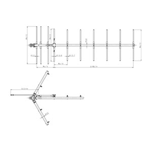 260MHz帯 スクリーン付広帯域8素子八木型アンテナ