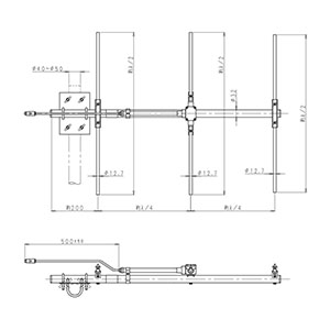 260MHz帯 広帯域3素子八木型アンテナ