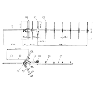 400MHz帯 スクリーン付広帯域8素子八木型アンテナ